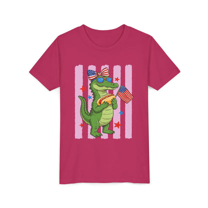 Girl patriotic alligator T-shirt