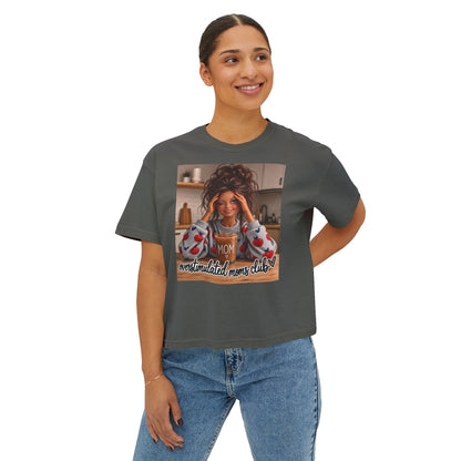 Overstimulated moms club brunette tee
