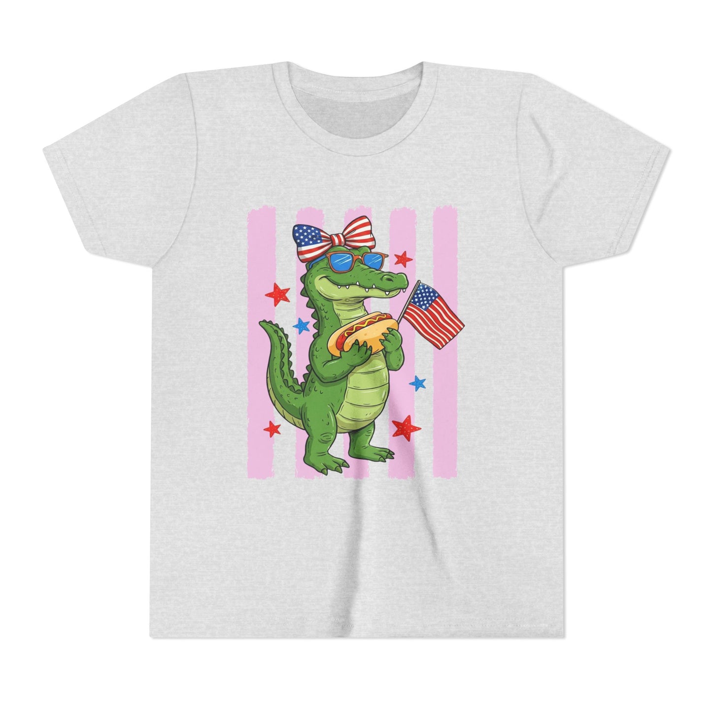 Girl patriotic alligator T-shirt