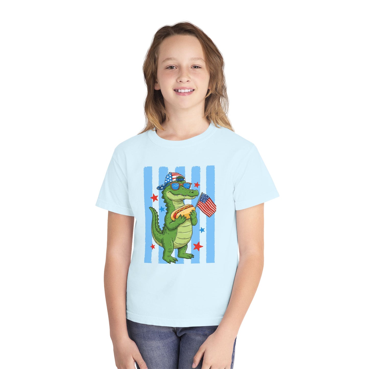 Boys patriotic, alligator tee