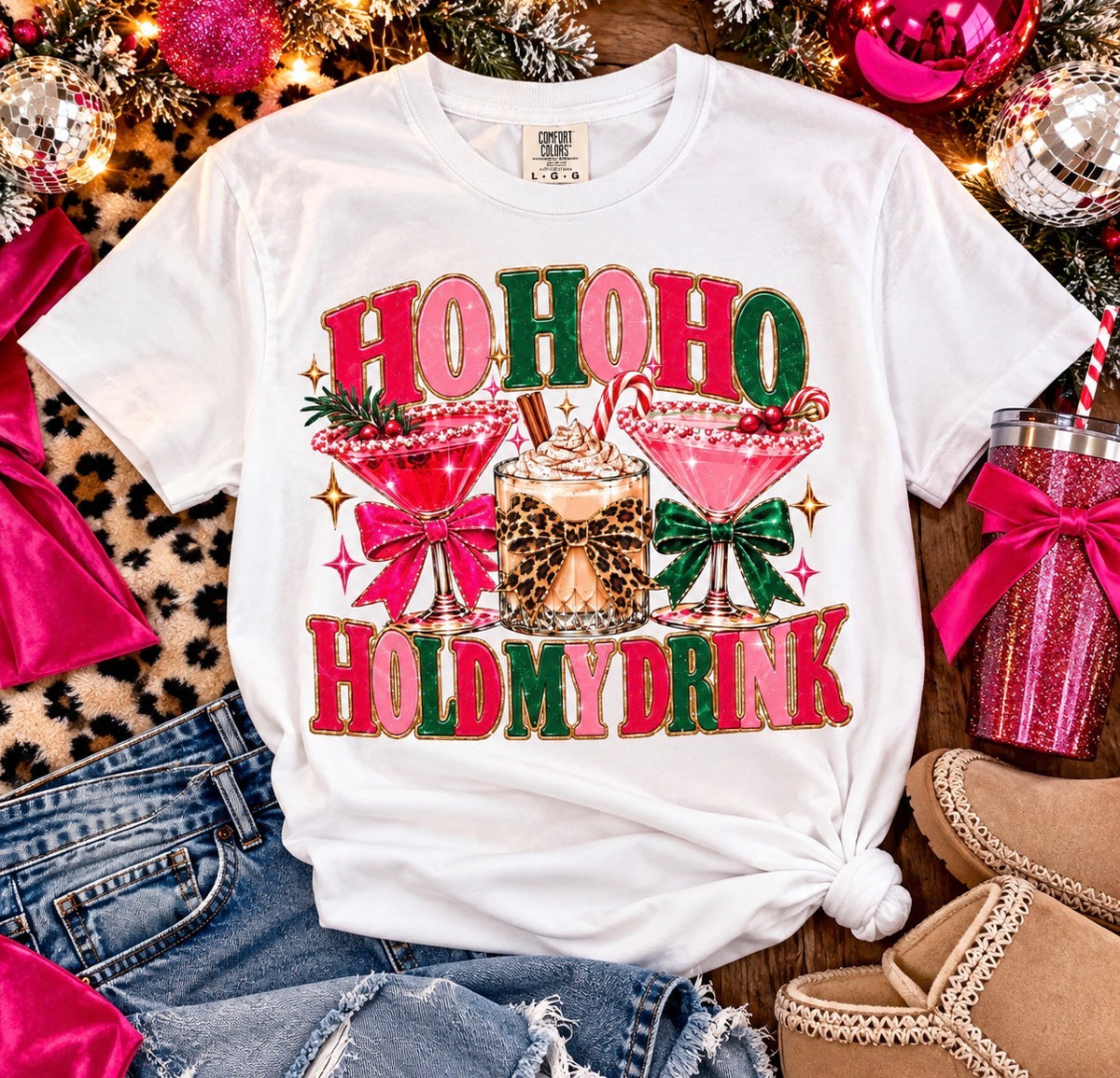 Ho Ho Hold my drinks T-shirt