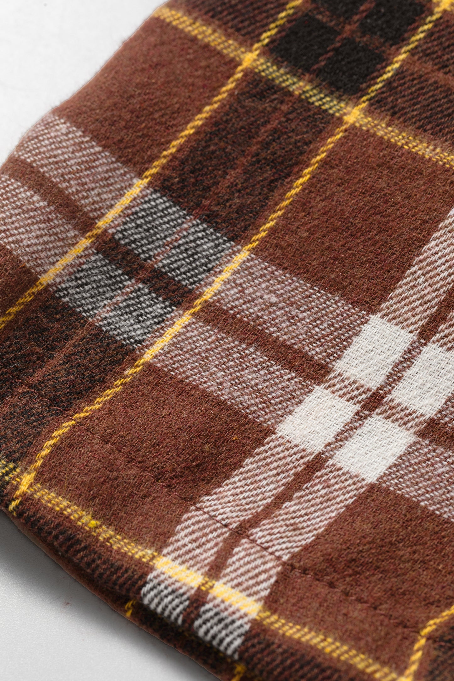 Brown Plaid Button Front Elastic Waist Shorts