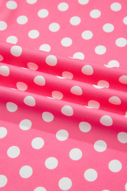 Blue Polka Dot Print Slim Tank Loose Pants 2pcs Outfit