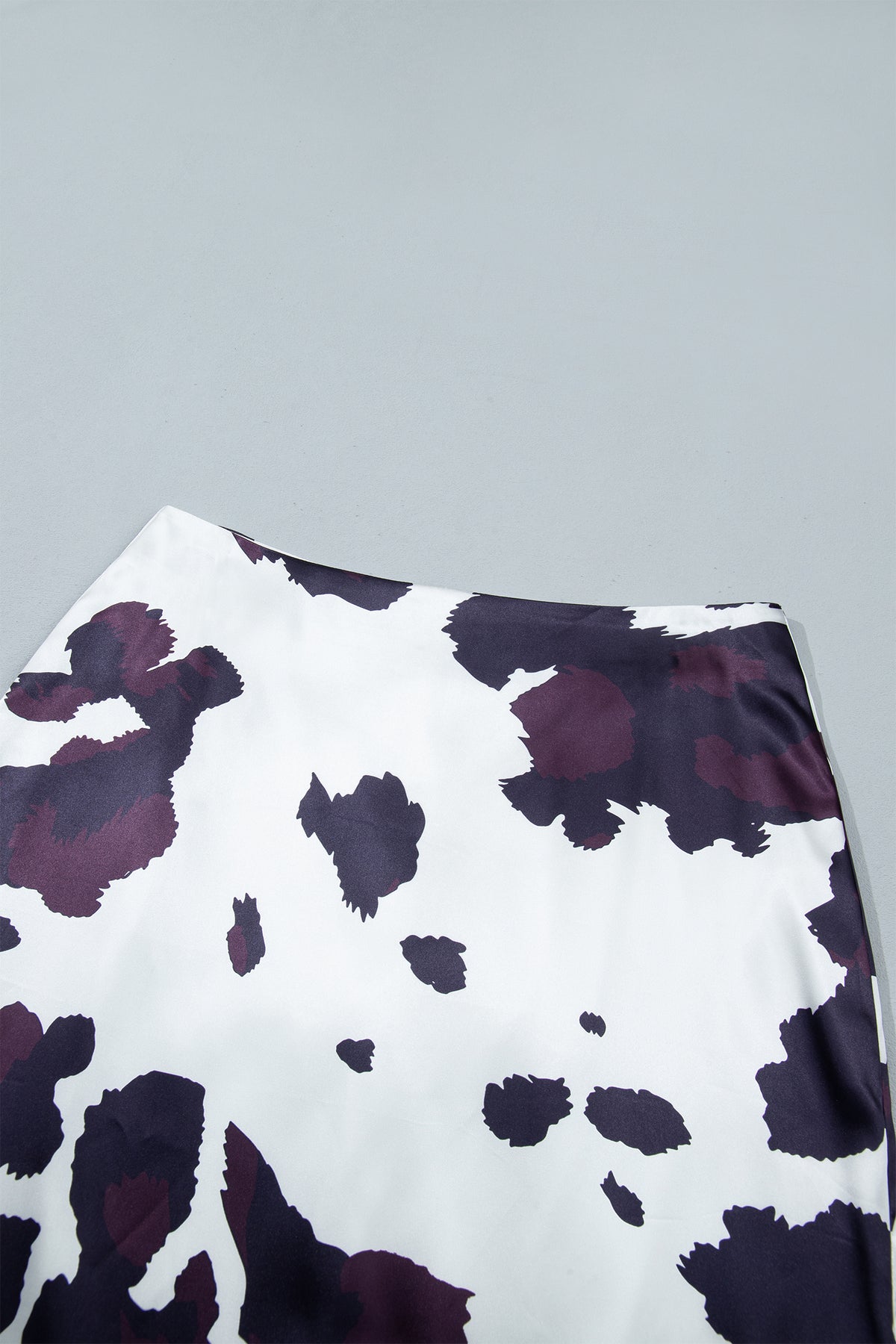Brown Abstract Print Western Long Metal Zip-Up Waist Daily Wear Skirt