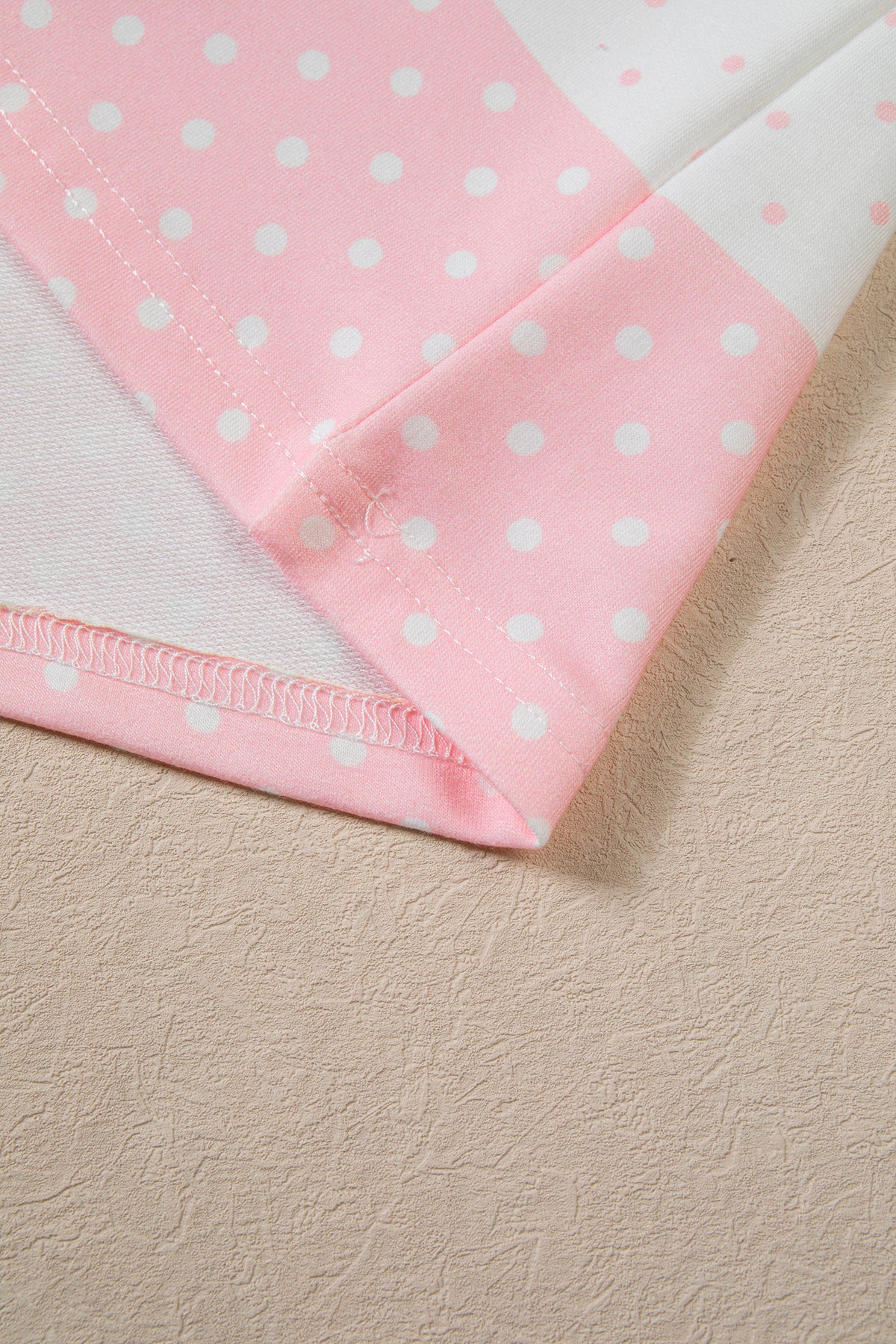 Brown Polka Dot Patchwork Colorblock Long Sleeve Top