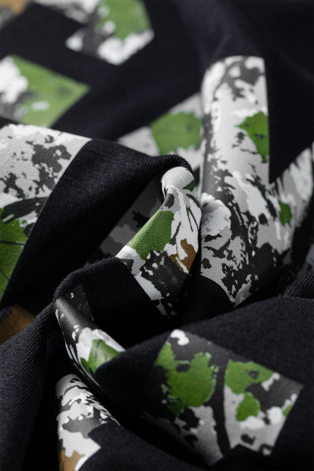 Black Camo Print Game Day Tee Short Sleeve Round Neck Casual T Shirt