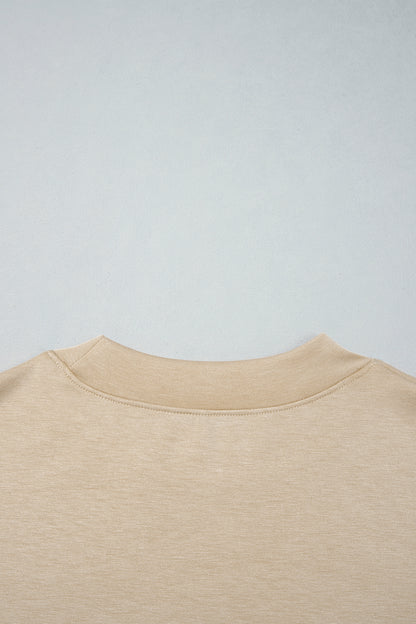 Coffee Camouflage Sleeve Crewneck Baggy Pullover Sweatshirt