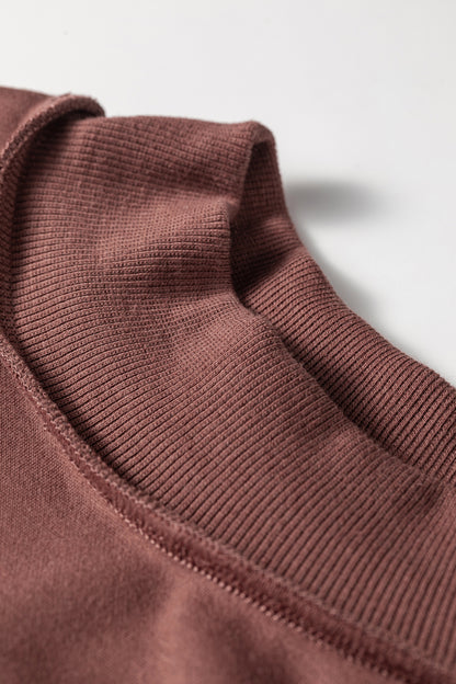 Black Oversize Drop Shoulder Reversible Mock Neck Sweatshirt