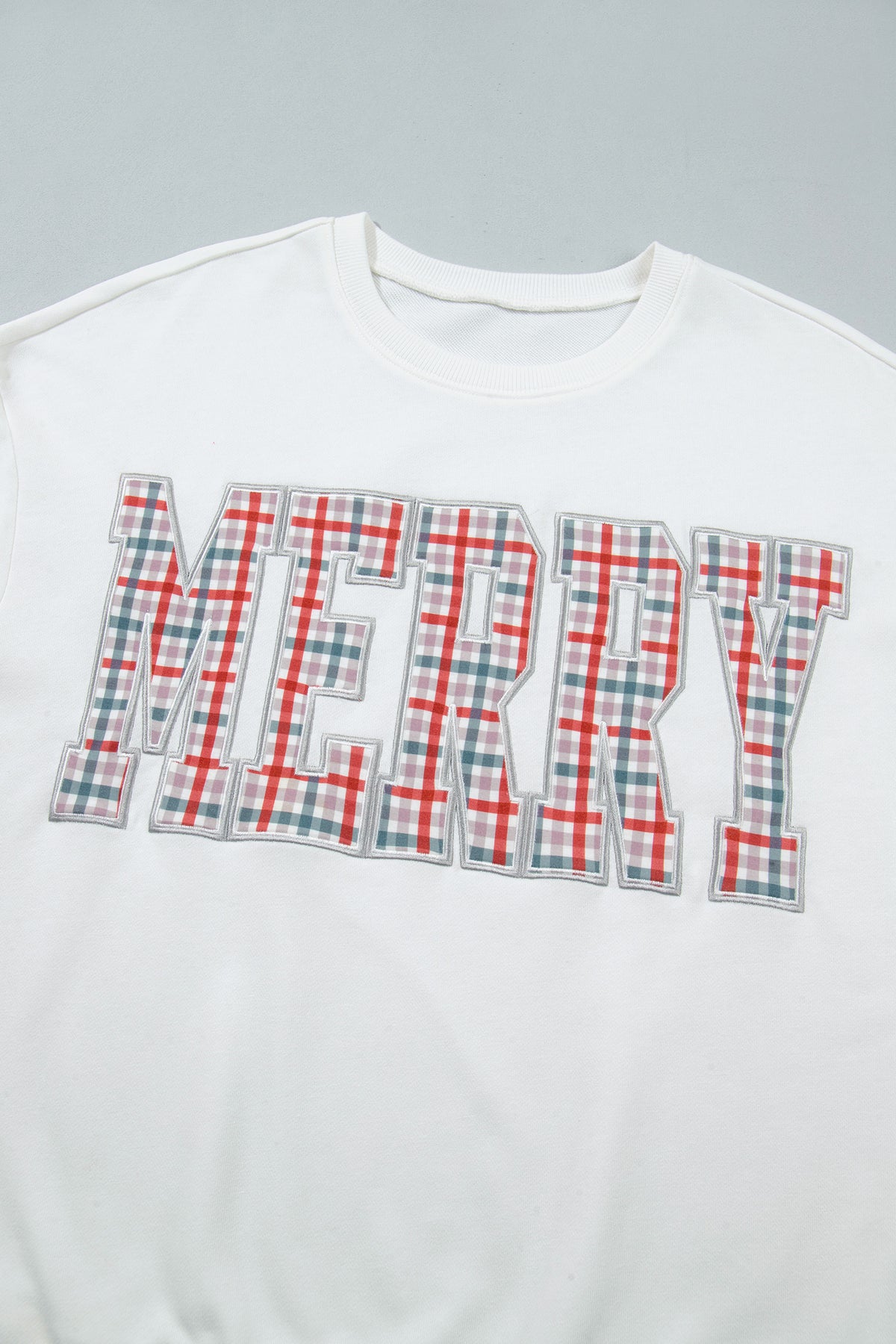 Multicolour Plaid MERRY Holiday Long Sleeve Top and Shorts Set