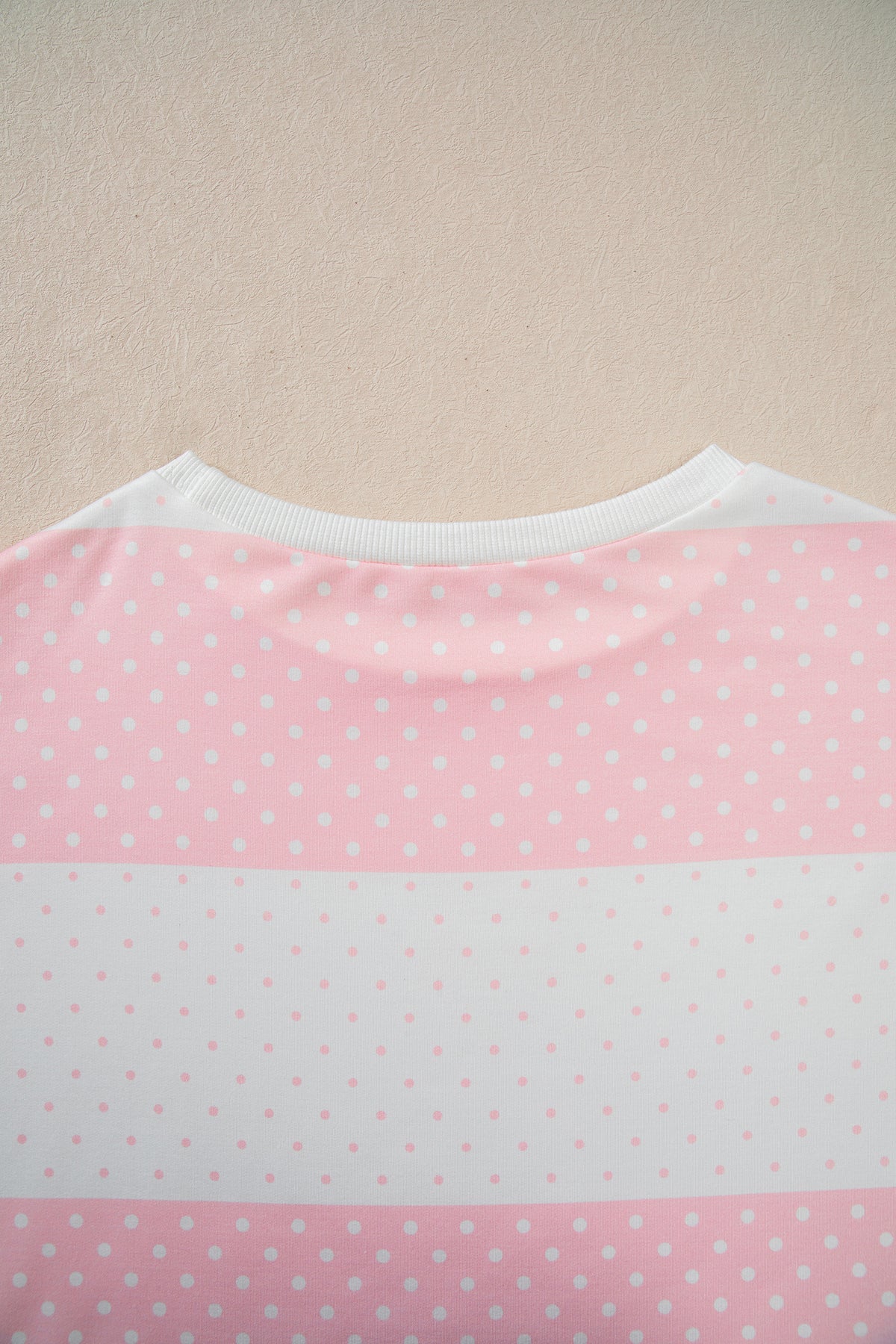 Brown Polka Dot Patchwork Colorblock Long Sleeve Top